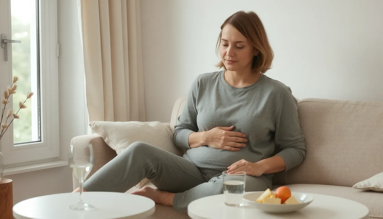 ventre gonflé et dur comme une femme enceinte